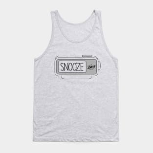 Snooze Alarm Clock Black Tank Top